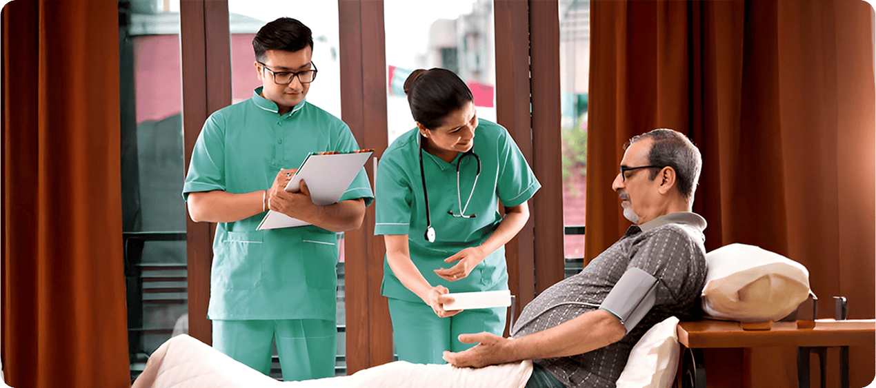 Medical staff with patient
